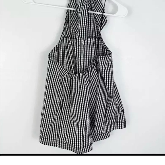 Free People Take it Easy Gingham Halter | Black/White | Small - Picture 5 of 10